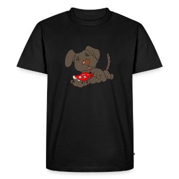 Pizza pour chien - T-shirt Premium bio Homme - noir - Devant - Nico (187cm)