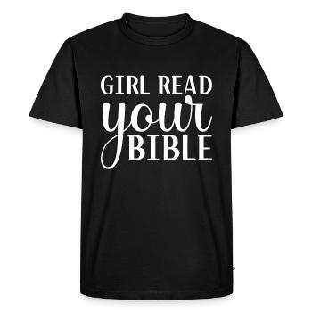 Fille Lis ta Bible - T-shirt Premium bio Homme - noir - Devant - Nico (187cm)