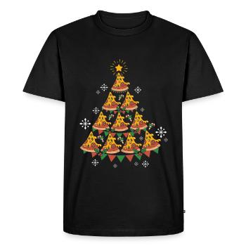 Pizza Restauration rapide Pizza Arbre de Noël - T-shirt Premium bio Homme - noir - Devant - Nico (187cm)