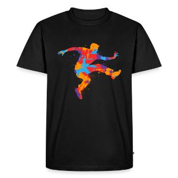 Parkour Freerunning Freerunner coloré Parkour Runner - T-shirt Premium bio Homme - noir - Devant - Nico (187cm)
