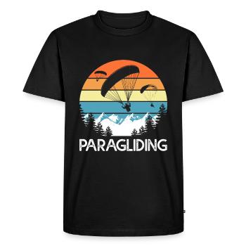 paragliding cadeau sport parapente - T-shirt Premium bio Homme - noir - Devant - Nico (187cm)