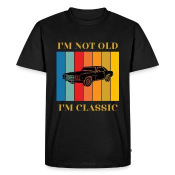 Muscle Car Classique Design Rétro - T-shirt Premium bio Homme - noir - Devant - Nico (187cm)
