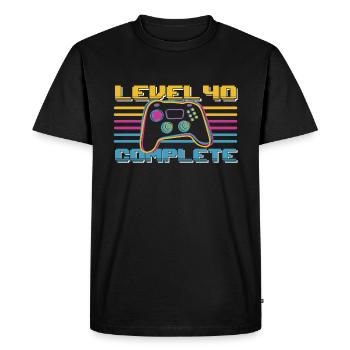40 Birthday Level 40 Complete 40 Years Gamer - Men's Premium Organic T-Shirt - black - Front - Nico (187cm)