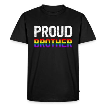 Frère fier - T-shirt Premium bio Homme - noir - Devant - Nico (187cm)