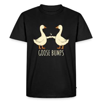 Goose Bumps Funny Geese Fist Bump Silly Goose - Men's Premium Organic T-Shirt - black - Front - Nico (187cm)