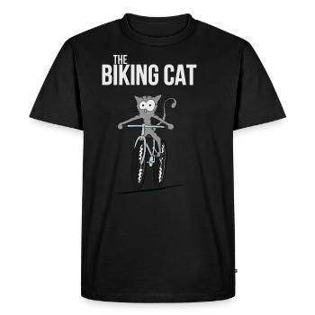 The Biking Cat Bike Cat Kitten Gift - Men's Premium Organic T-Shirt - black - Front - Nico (187cm)