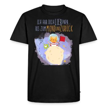 I lift you dear Dad to the moon and back - Men's Premium Organic T-Shirt - black - Front - Nico (187cm)