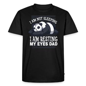 Je ne dors pas je repose mes yeux papa panda - T-shirt Premium bio Homme - noir - Devant - Nico (187cm)