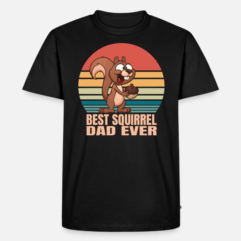 Bester Eichhörnchen-Vater - Männer Premium Bio T-Shirt - Schwarz