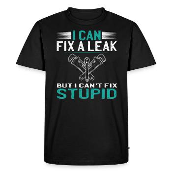 I can't cure stupidity - Men's Premium Organic T-Shirt - black - Front - Nico (187cm)