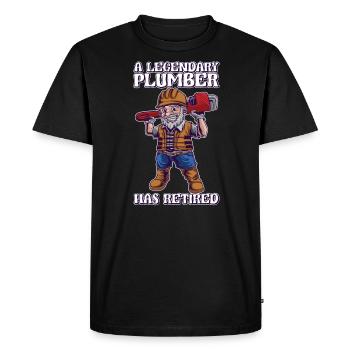 A legendary plumber has bought old things - Men's Premium Organic T-Shirt - black - Front - Nico (187cm)