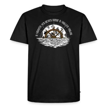 La mer calme n’a pas produit de marin - T-shirt Premium bio Homme - noir - Devant - Nico (187cm)