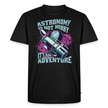 Astronomy is not a hobby, but an adventure - Men's Premium Organic T-Shirt - black - Front - Nico (187cm)