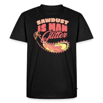 La sciure de bois est une scie électrique à paillettes pour hommes - T-shirt Premium bio Homme - noir - Devant - Nico (187cm)