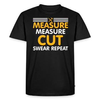 Measure Cut Cut Swear - Men's Premium Organic T-Shirt - black - Front - Nico (187cm)