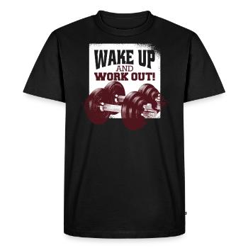 Réveillez-vous et entraînez les bodybuilders - T-shirt Premium bio Homme - noir - Devant - Nico (187cm)