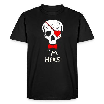 Je suis ton cadeau pour le cache-œil de crâne d’homme - T-shirt Premium bio Homme - noir - Devant - Nico (187cm)