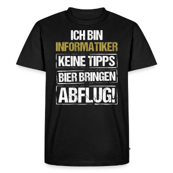 Je suis informaticien - apporte de la bière et décolle - T-shirt Premium bio Homme - noir - Devant - Nico (187cm)