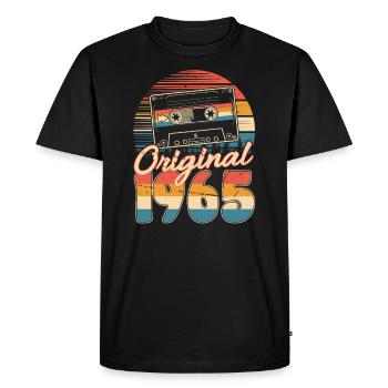 60e anniversaire 60 ans Né 1965 Homme Femme - T-shirt Premium bio Homme - noir - Devant - Nico (187cm)