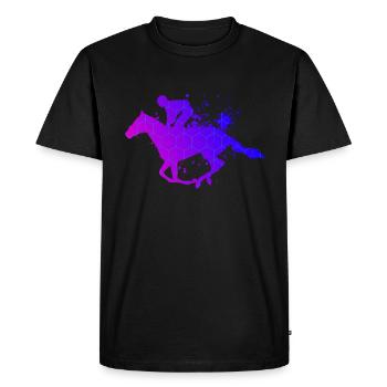 Dressour Racing Équitation de chasse féminine - T-shirt Premium bio Homme - noir - Devant - Nico (187cm)