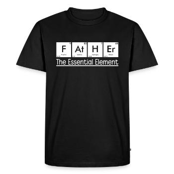 Père l’élément essentiel - T-shirt Premium bio Homme - noir - Devant - Nico (187cm)