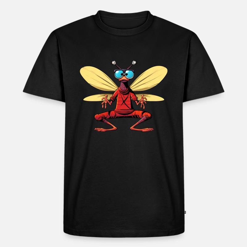 Fliege Yogi - Männer Premium Bio T-Shirt - Schwarz