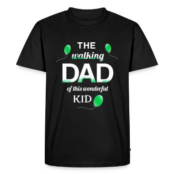 Papa qui marche Enfant Papa fier Enfant - T-shirt Premium bio Homme - noir - Devant - Nico (187cm)