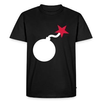 Icône de forme étoile bombe dynamite - T-shirt Premium bio Homme - noir - Devant - Nico (187cm)