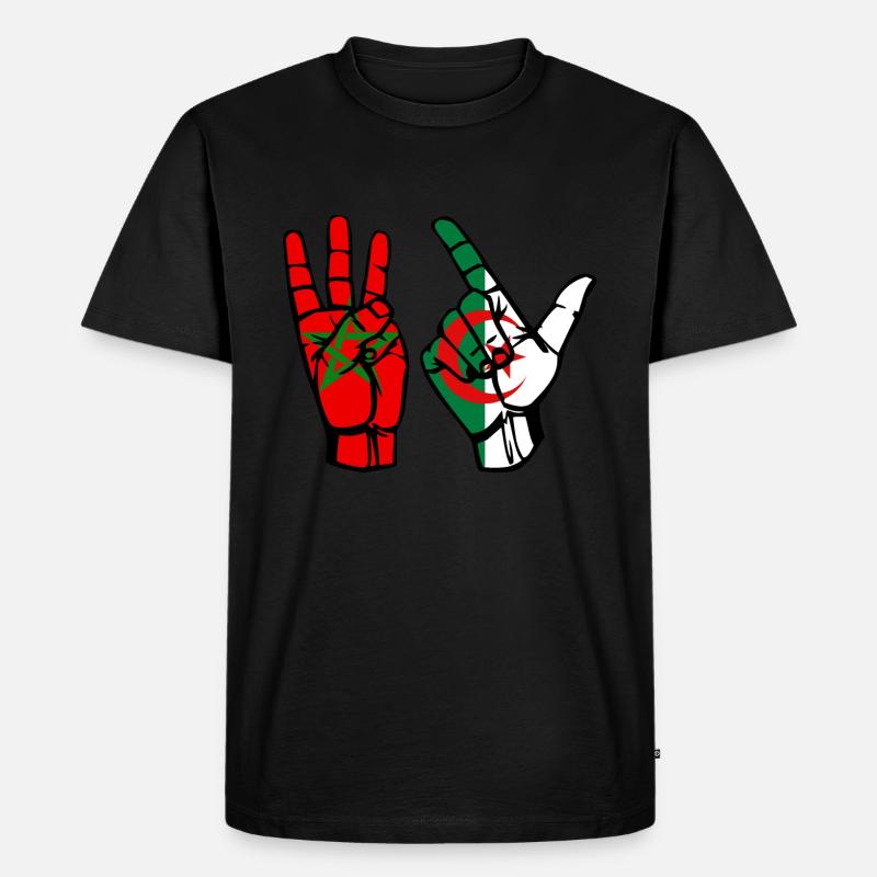 Marokko Algerien Frieden - Männer Premium Bio T-Shirt - Schwarz