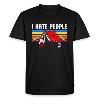 Camping Vintage I hate People Tente - T-shirt Premium bio Homme - noir - Devant - Nico (187cm)