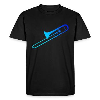 Tromboniste Tromboniste Cuivre - T-shirt Premium bio Homme - noir - Devant - Nico (187cm)