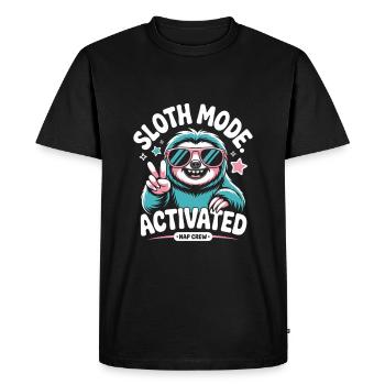 paresseux mode sieste ras du cou drôle paresseux - T-shirt Premium bio Homme - noir - Devant - Nico (187cm)