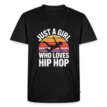 Just a girl who loves hip hop - Männer Premium Bio T-Shirt - Schwarz - Vorne - Nico (187cm)