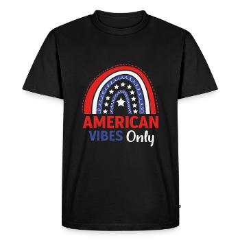 Uniquement des vibrations américaines - T-shirt Premium bio Homme - noir - Devant - Nico (187cm)