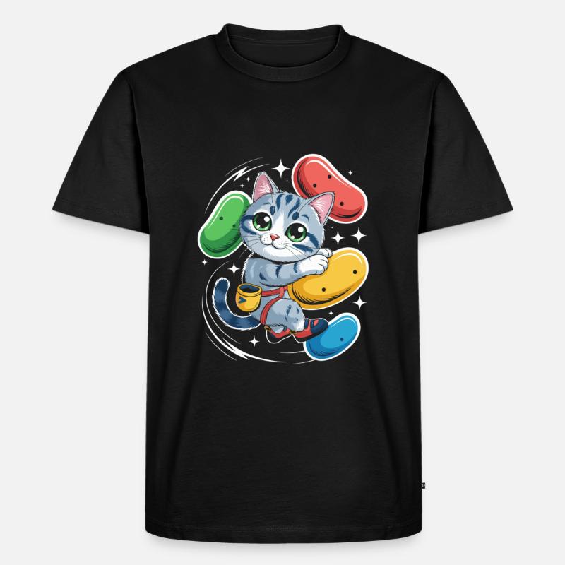 Boulder Katze - Männer Premium Bio T-Shirt - Schwarz