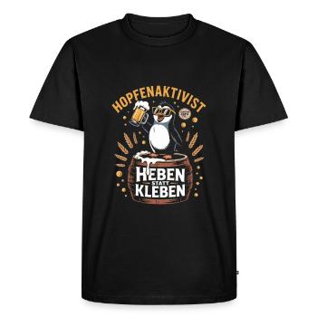 Lifting instead of gluing: Funny beer design - Men's Premium Organic T-Shirt - black - Front - Nico (187cm)