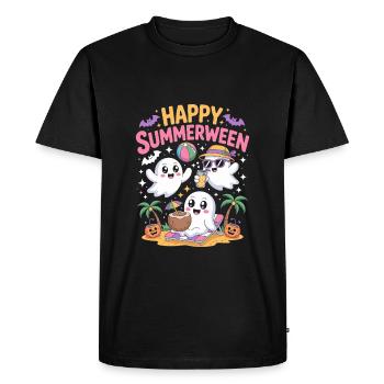 Happy Summerween - Men's Premium Organic T-Shirt - black - Front - Nico (187cm)
