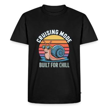 Escargot drôle avec mode de croisière - T-shirt Premium bio Homme - noir - Devant - Nico (187cm)