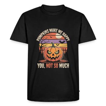 Design drôle d’Halloween avec citrouille - T-shirt Premium bio Homme - noir - Devant - Nico (187cm)