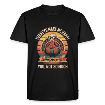 Design amusant de Thanksgiving avec de la dinde - T-shirt Premium bio Homme - noir - Devant - Nico (187cm)