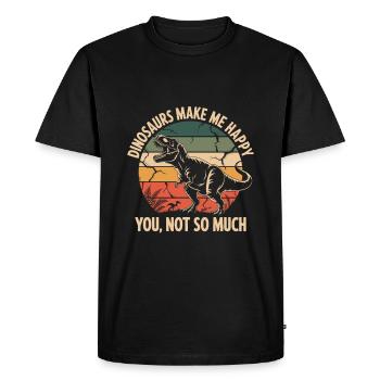 Les dinosaures me rendent heureux - T-shirt Premium bio Homme - noir - Devant - Nico (187cm)