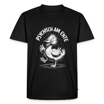 Psychically on the duck - Men's Premium Organic T-Shirt - black - Front - Nico (187cm)