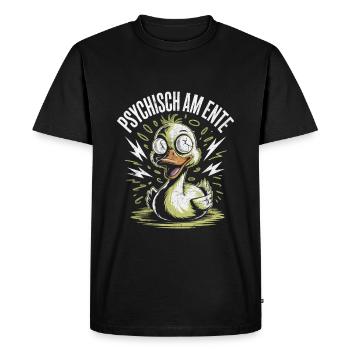 Psychically on the duck - Men's Premium Organic T-Shirt - black - Front - Nico (187cm)