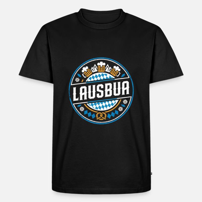 Witziges Lausbua Bayern Design - Männer Premium Bio T-Shirt - Schwarz