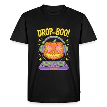 drop the boo EDM HalloweenDJ Pumpkin - Men's Premium Organic T-Shirt - black - Front - Nico (187cm)