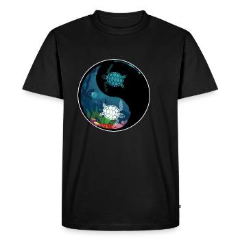 La tortue Ying Yan amoureux de la nature cadeau - T-shirt Premium bio Homme - noir - Devant - Nico (187cm)