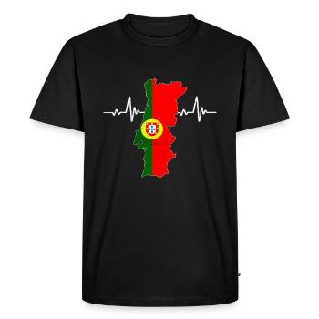 Portugal Football Drapeau portugais - T-shirt Premium bio Homme - noir - Devant - Nico (187cm)