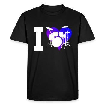 Batterie Batteur Kit de batterie Femmes Perkussioni - T-shirt Premium bio Homme - noir - Devant - Nico (187cm)