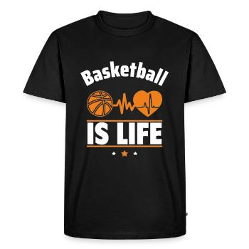 Le basketball, c’est la vie - T-shirt Premium bio Homme - noir - Devant - Nico (187cm)