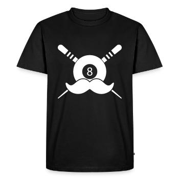 Mustache Dad & Billiard joueur - T-shirt Premium bio Homme - noir - Devant - Nico (187cm)